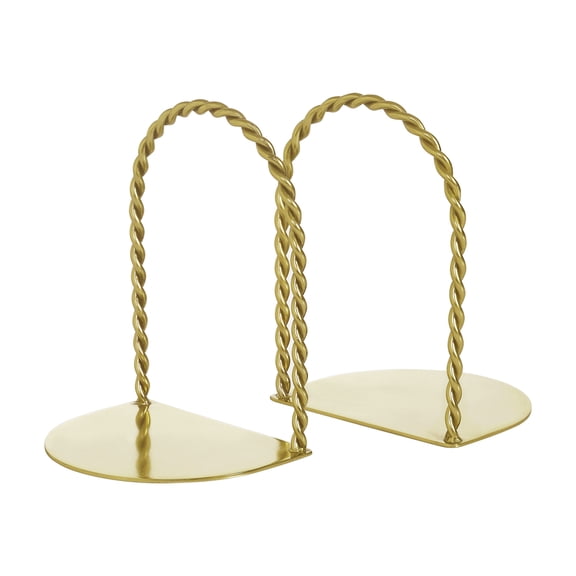 My Texas House Tabletop Bookends, Gold Coiled Rope Design, Set of 2