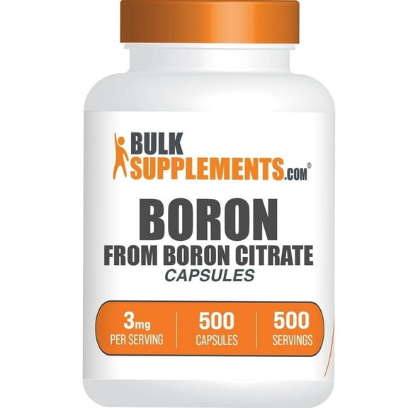 BulkSupplements Boron Citrate 3mg Capsules -Boron Citrate Supplement, 1 Capsules per Serving, 500 Capsules