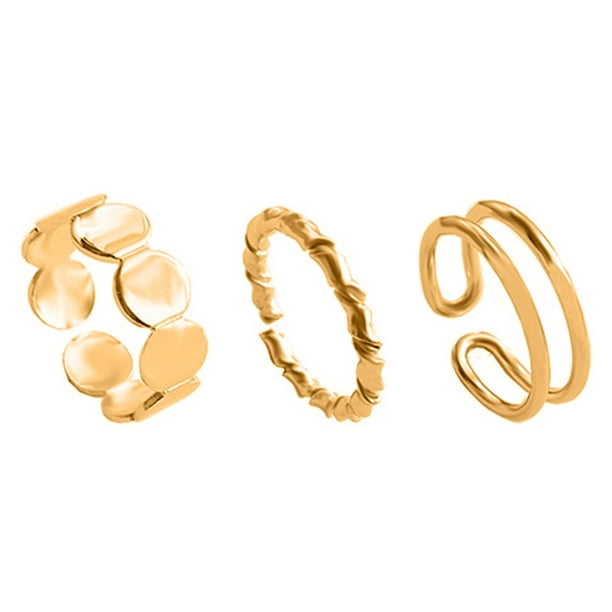 Anillos apilables para mujeres y anillos de moda Set 3 PCS Oro y plata Anillo Set para mujeres y niñas