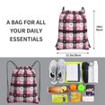 thumbnail image 2 of Pofeuu Heart Plaid Print Drawstring Backpack Water Resistant String Bag Sports Sackpack Gym Sack with Side Pocket for Men Women, 2 of 6
