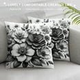 thumbnail image 3 of JRXY Roses Tulips，Throw Pillow Covers Vintage Floral with Victorian Bouquet of Flowers on Garden Delphinium Petunia Pillow Case 12x20 Inches 12x12in, 3 of 5