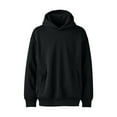 thumbnail image 4 of FRSASU Men's Casual Solid Color Hooded Sweatshirts Long Sleeve Pullover Hoodies with Pocket Black, 4 of 4