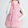 thumbnail image 5 of Women's Oversized Puffer Vest - Stand Collar Sleeveless Padded Down Jackets Warm Winter Gilet Outerwear with Pockets, 5 of 5