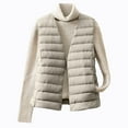 thumbnail image 3 of MELDVDIB Womens Quilted Puffer Vest Coat Button-Up Solid Color Fall Winter Jacket Warm Sleeveless Light Weight Outerwear Tops, 3 of 7