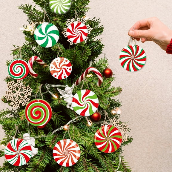 32pcs Christmas Tree Decorations Christmas Tree Hanging Ornament Colorful Candy Pendants Christmas Decorations Winter Xmas New Year Party Tree Ornaments DIY Home House Decor Craft Supplies