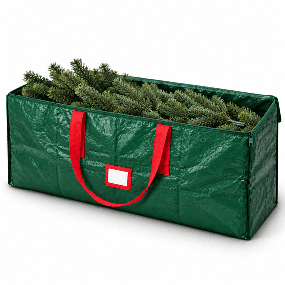 Waterproof Christmas Tree Storage Bag 7.5 ft with Zippered Opening and Carry Handles, Artificial Christmas Tree Storage Container for Holiday Tree Storage in Closets, Basements and Garages