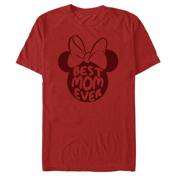 Men's Minnie Mouse Best Mom Ever Silhouette Graphic Tee Red Small