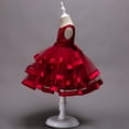 thumbnail image 3 of BintaRealwax Flower Girl Dress Embroidery Birthday Sleeveless Wedding Trail Puffy Tulle Layer Skirt Hem, 3 of 3