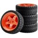 thumbnail image 1 of LINLIN 4 piezas de neumáticos de goma de 65 mm, llantas de plástico de 5 radios compatibles con RC 1/10 escala On Road Touring Racing Drift Car Traxxas HSP HPI Tamiya, piezas de vehículos, 1 of 8