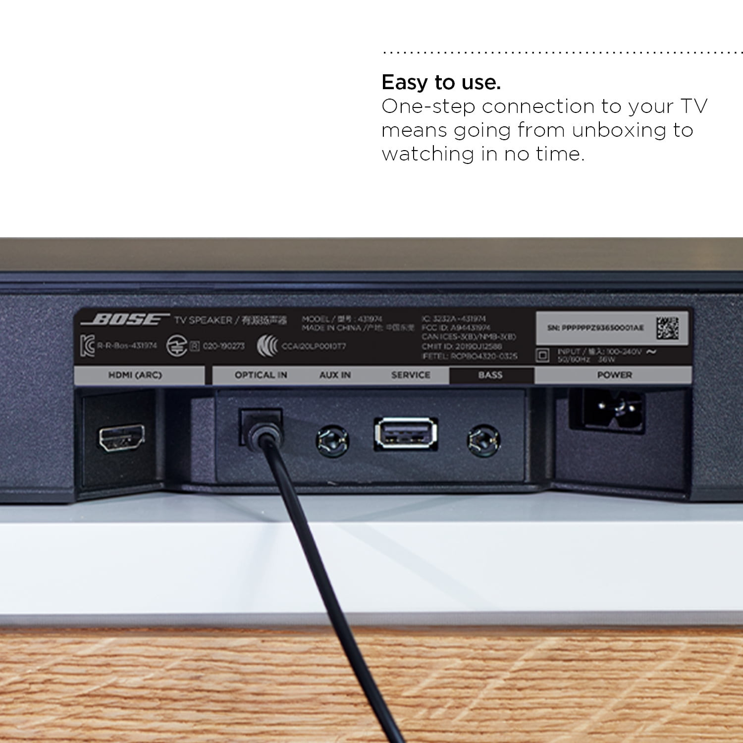オーディオ機器 スピーカー Bose TV Speaker Surround Sound Wireless Bluetooth Soundbar for TV, Black