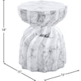 thumbnail image 3 of Meridian Furniture Caserta White Marble Finish Concrete Indoor/Outdoor End Table, 3 of 7