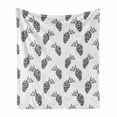 thumbnail image 1 of Vineyard Soft Flannel Fleece Throw Blanket, Hand Drawn Sketchy Fruits Summer Ripe Simplistic Farmers Graphic Artwork, Cozy Plush for Indoor and Outdoor Use, 50" x 60", Grey White, by Ambesonne, 1 of 6