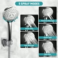 thumbnail image 2 of Cshidworld Dual Shower Head Combo, 12" High Pressure Rain Shower Head with 11" Adjustable Extension Arm, 5 Settings Handheld Shower Head with 59" Hose & Holder, Silver Chrome, 2 of 9