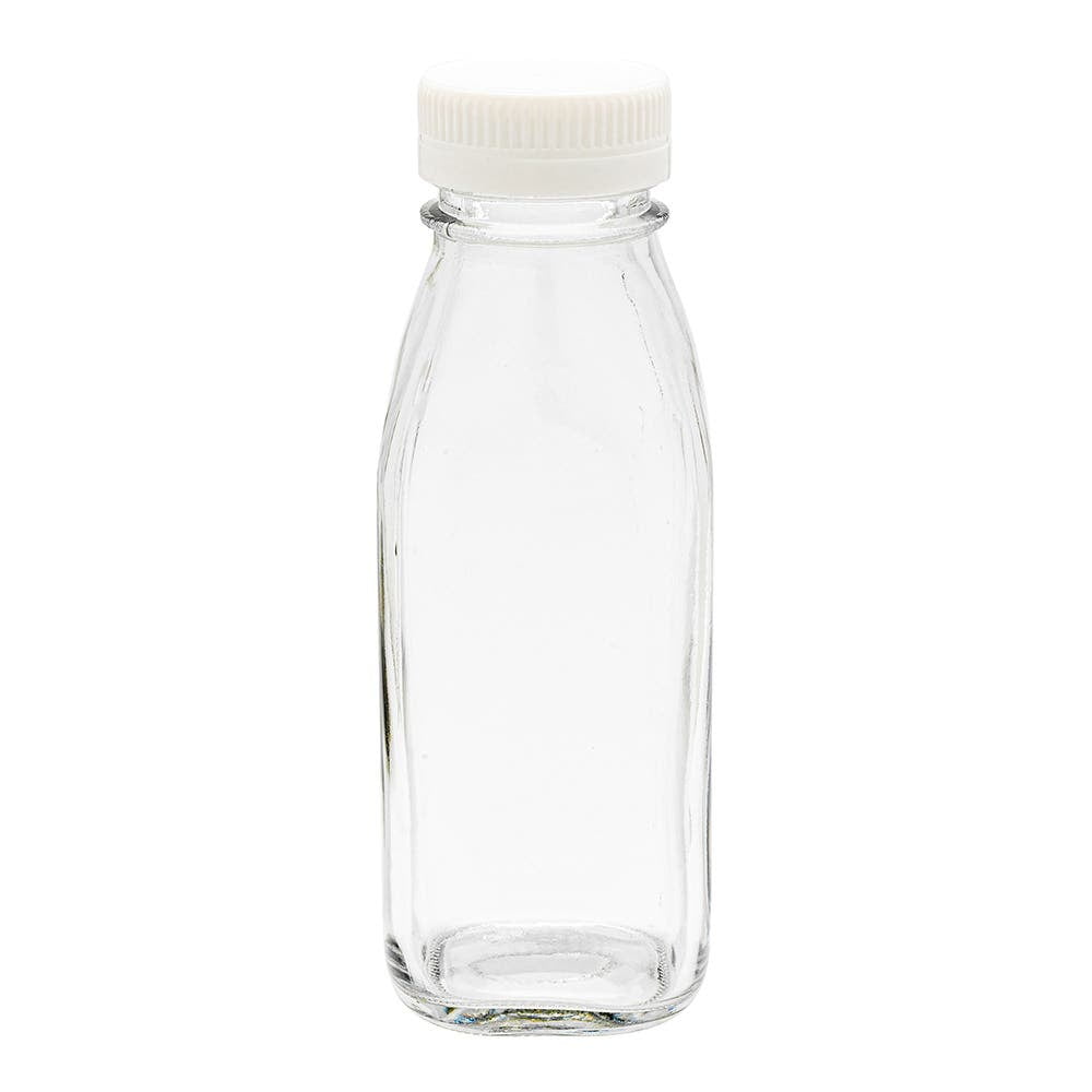 Square small juice bottle 100ml mini glass bottle for juicing