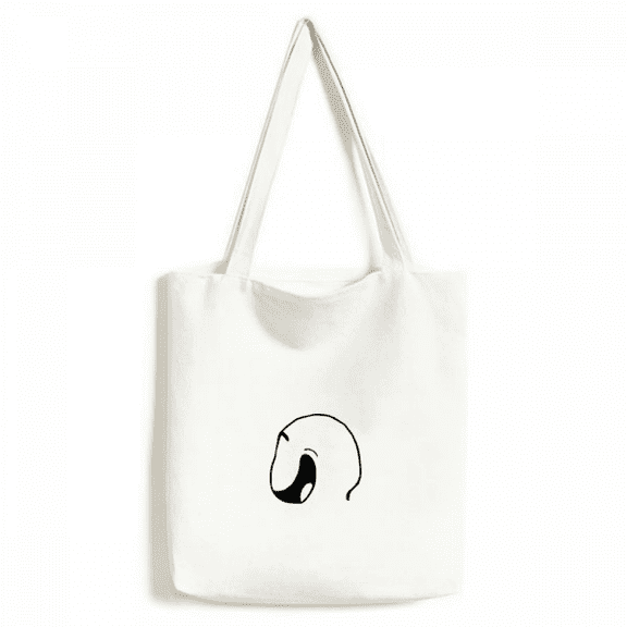 Sle Black Happy Pattern Tote Canvas Bag Shopping Satchel Casual Handbag