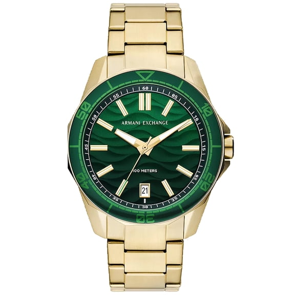 AX Armani Exchange Men's Three-Hand Date Gold-Tone Stainless Steel Bracelet Watch (Model: AX1951)