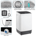 thumbnail image 5 of QXDRAGON 17.6lbs Full Automatic Washing Machine, Portable Laundry Washer with Drain Pump, 10 Washing Programs & 8 Water Levels with LED Display, White & Black, 5 of 10