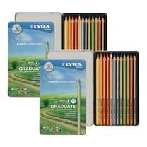 Lyra Graduate Colored Pencils Set Tin, Assorted Colors, 12 Piece, 2 Pack