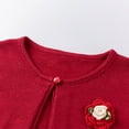 thumbnail image 6 of Girls Bolero Shrug Cardigan Sweaters with Bows Long Sleeve One-button Knit Cardigans Soft Dress Cover Ups (12 Months, Red 01), 6 of 6
