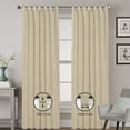 thumbnail image 2 of Kotton Culture Tab Top Semi Blackout Curtains Thermal Insulated Room Darkening Machine Washable Window Treatment Panels for Living Room, Patio Door, Bedroom (1 Panel, 70x95, Beige), 2 of 8