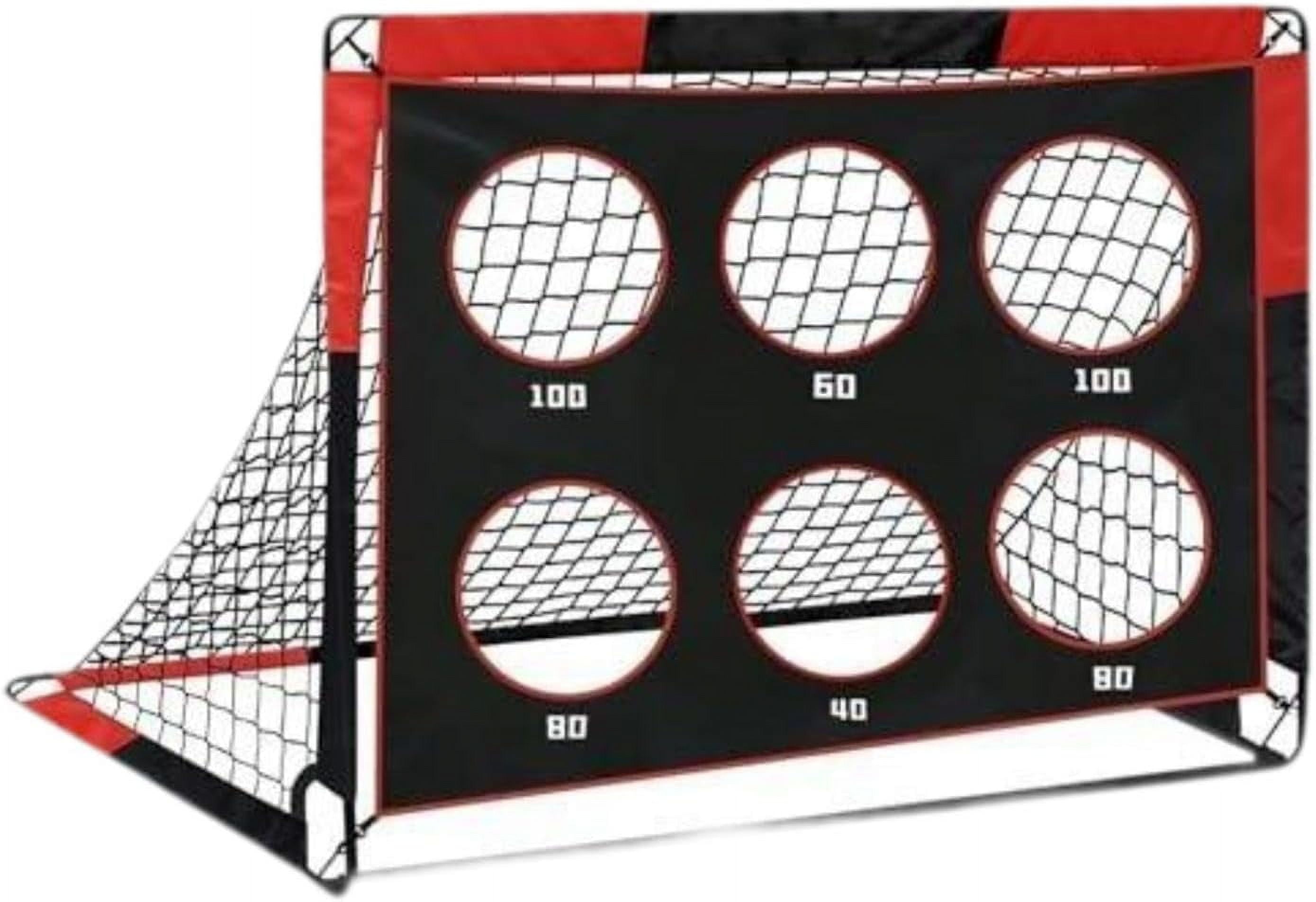 Kids Soccer Goals Set Of 2 - 6x4 Ft Portable Backyard Goals With Agility Ladder, Cones & Soccer Ball
