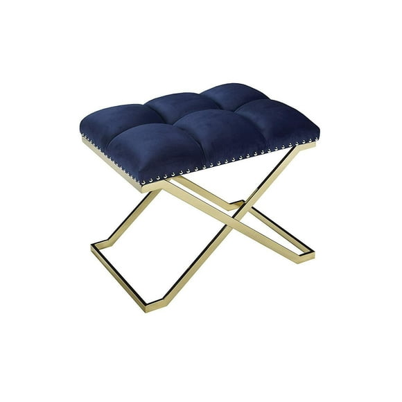 Banc K Elite en daim marine à base dorée