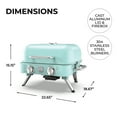 thumbnail image 5 of Kenmore 2-Burner Portable Tabletop Retro Gas Grill, Turquoise, 5 of 11