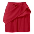 thumbnail image 5 of HNMKIU 2 Piece Skirt Sets for Women Sleeveless Half High Collar Vest High Waist Shorts Casual Womens Mini Skirt Red_001，XL, 5 of 7