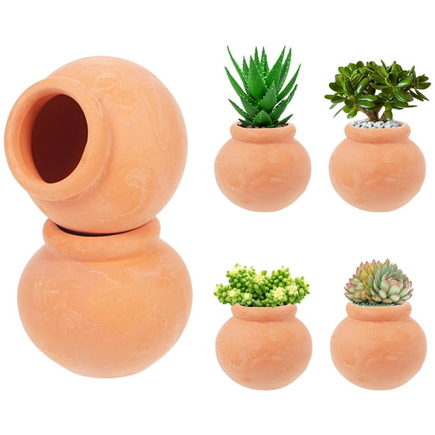 Maceta pequeña de arcilla para flores, Mini macetas de vivero de plantas, macetas de plantas suculentas transpirables, 6 uds.