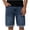 Shorts-Dark Blue, variant on LEKWK Denim Shorts for Men Relaxed Fit Knee Length Mid Rise Button Waist Jean Shorts with Pockets Cuffed Hem Straight Leg Casual Shorts Daily Wear Gray M
