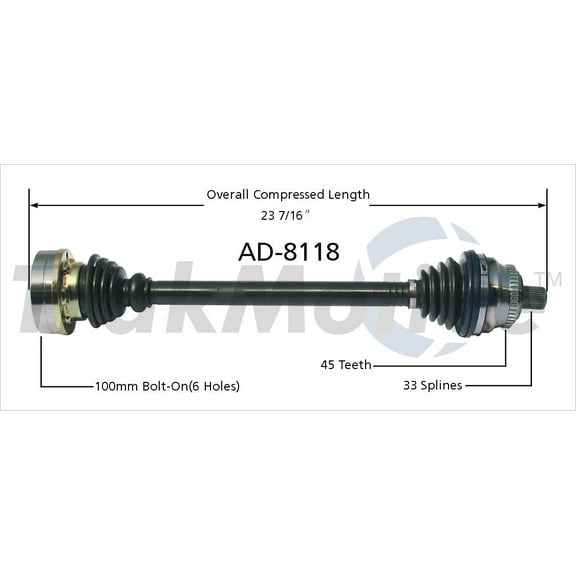 CV Axle Shaft Fits select: 1996-2001 AUDI A4, 2000-2002 AUDI S4