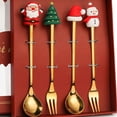 thumbnail image 2 of Juego De Cubiertos De Navidad Batería de Cocina Árbol de Navidad Tenedor Cuchara Set Postre de dibujos animados Vajilla Caja de regalo (Estilo K), 2 of 5