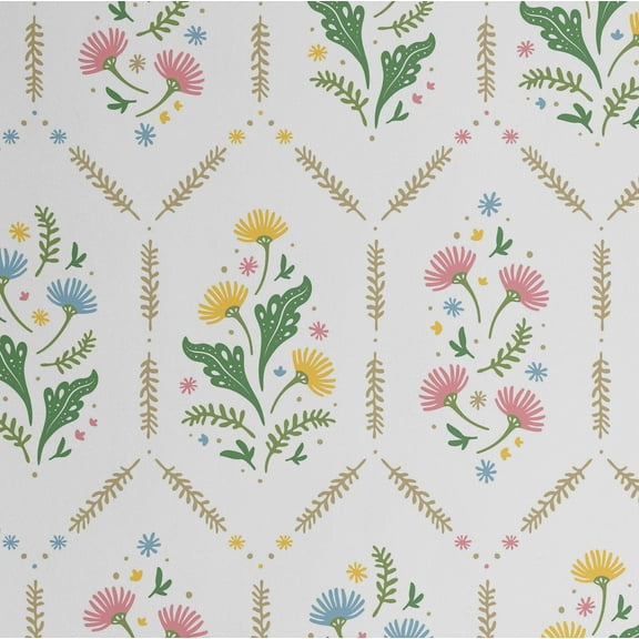 S4Sassy Geometric Floral Wallpaper - Multi Wall Covering, 25" x 60" Self-Adhesive Vinyl Walls Paper, Walls Wrap, Easy DIY Wall Covering For Farmhouse Bedroom, Living Room, Cabinets