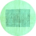 thumbnail image 1 of Ahgly Company Indoor Round Solid Turquoise Blue Modern Area Rugs, 3' Round, 1 of 4