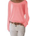 thumbnail image 1 of RWJDXD Tunique Tricotée pour Femmes, Manches Longues, Col Rond, Basique, Couleur Unie, S-3TG, 1 of 6