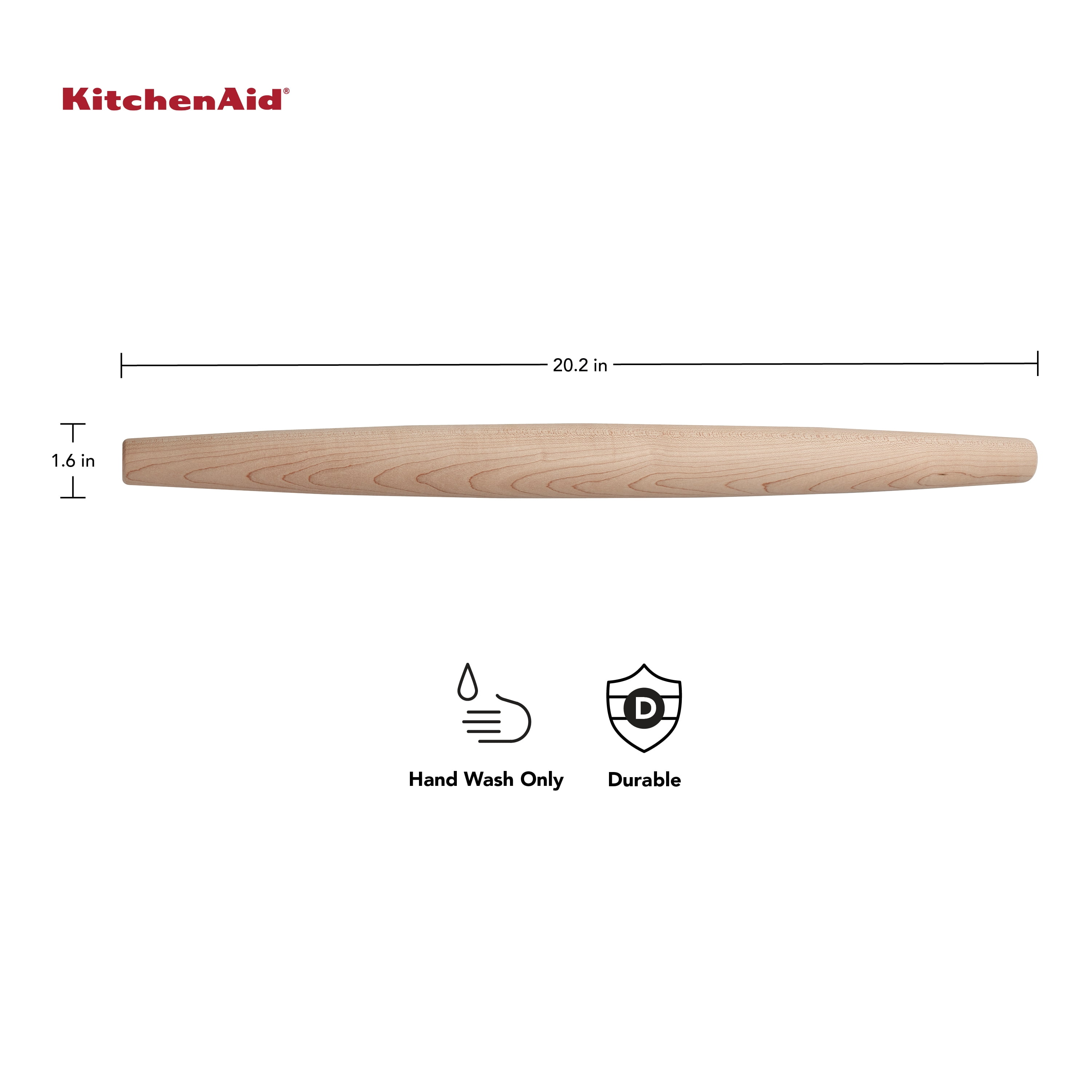 Kitchenaid 22-inch Maplewood French Rolling Pin in Light Wood Color