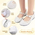 thumbnail image 3 of Jurebecia Princess Shoes for Girls Sparkly Blue Glitter Dress up Jelly Shoes Toddler & Little Kid Non-Slip Soft Sole Sizes 6 Toddler, 3 of 15