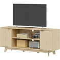 thumbnail image 7 of MELLCOM Mid Century Modern TV Stand, 59 Inches Entertainment Center with Storage, TV Media Console with 2 Fluted Doors & Adjustable Shelves Suitable for 50/55/60/65 TV in Living Room, Bedroom, 7 of 7