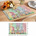 thumbnail image 6 of Easter Bunny Gnomes Placemats Set of 12 Spring Easter Eggs Floral Colorful Wood Place Mats Indoor Wipeable Table Mats Washable Dining Table Placemats for Kitchen Holiday Party Home Decor 13x19 Inch, 6 of 9