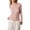 Pink, variant on Women Mesh See-Through Mock Neck Lace Shirts Spring Fall Slim Fit Tops Streetwear
