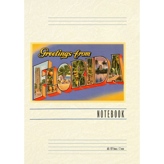Vintage Lined Notebook Greetings from Florida (Paperback)