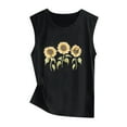 thumbnail image 4 of Outfmvch Tank Tops Halter Top Women Sunflower Print Activewear Tank Tops Sleeveless Yoga Workout Tank Tops Loose Fit Running Exercise Graphic T Shirt Crop Tops Black S, 4 of 4