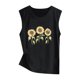 thumbnail image 3 of Tallas grandes Camiseta sin mangas con estampado de girasol para mujer, camisetas sin mangas para entrenamiento de Yoga, camiseta holgada con gráfico de ejercicio para correr (Black, S), 3 of 4