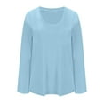 thumbnail image 5 of Horkkom Long Sleeve Shirts for Women Plus Size V Neck Fall Tops Casual Solid Color Blouse M, 5 of 6