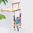 thumbnail image 3 of Pájaros Percha de Soporte de entrenamiento Patio de juegos Soporte en T Soporte para jaula de pájaros Gimnasios Soporte de juguete para Párate y balancéate Sunnimix percha de juego de aves, 3 of 7