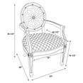 thumbnail image 4 of Spider Web Back Accent Lounge Chair, White Frame with Blue and White Fabric, 4 of 4
