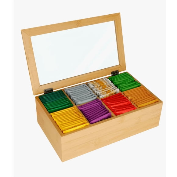 Xtellar Caja Organizadora para Té Fabricada 100% con Madera de Bambú