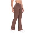thumbnail image 4 of Deago Deago Women's Bootcut Yoga Pants Bootleg Crossover High Waisted Tummy Control Flare Workout Pants Leggings (Brown, L), 4 of 9