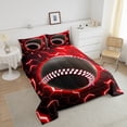 thumbnail image 2 of YST Ensemble de Douillette 3D Baseball Simple pour Garçons Literie de Softball Douillettes et Ensembles, Couette Décor Lumière Rouge Lumineuse Style Moderne Nid d'Abeilles Néon Courtepointe Douillette 2 Pcs, Décor de Chambre à Thème Sportif Doux, 2 of 6