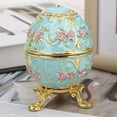 thumbnail image 3 of Huevo Faberge ANGGREK caja de huevos de Pascua esmaltada decorativa de Metal pintado con Esmalte estilo Vintage, 3 of 8